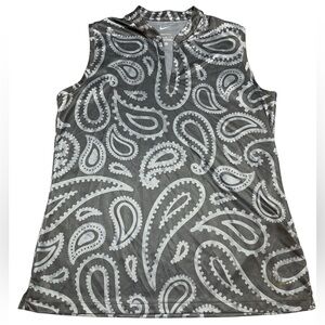 Nike Golf Victory Blue Gray Dri-Fit Sleeveless V Neck Top Ladies Size M